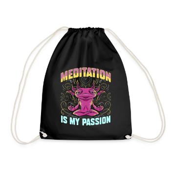 Meditation Is My Passion Loves Yoga Gecko Lover - Drawstring Bag - black - Front