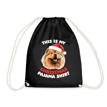 Chow Chow Weihnachts Schlafanzug Hunde - Turnbeutel - Schwarz - Vorne