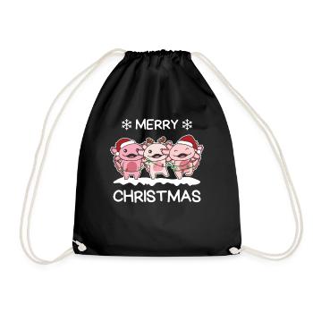 Joyeux Noël Axolotl Réveillon de Noël Axolotls - Sac de sport léger - noir - Devant