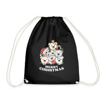 Joyeux Noël Ours Polaire Réveillon de Noël Ours Polaires - Sac de sport léger - noir - Devant