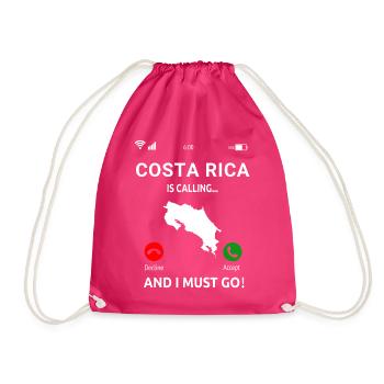 Costa Rica Mittelamerika Urlaub - Turnbeutel - Fuchsia - Vorne