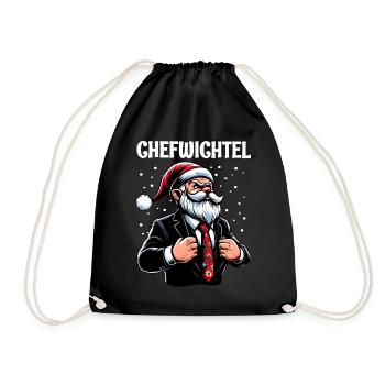 Chefwichtel Weihnachts Gnome - Turnbeutel - Schwarz - Vorne