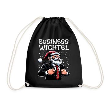 Business Gnome Christmas Gnome - Drawstring Bag - black - Front