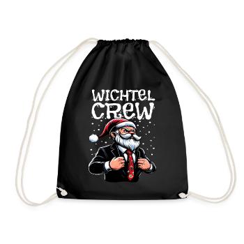 Wichtel Crew Weihnachts Gnome - Turnbeutel - Schwarz - Vorne