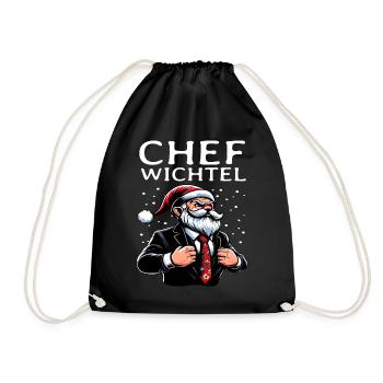 Chef Wichtel Weihnachts Gnom - Turnbeutel - Schwarz - Vorne