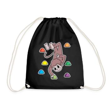 Monkey Rock Climbing Climbing - Drawstring Bag - black - Front
