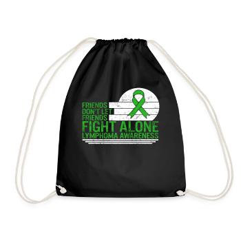Lymphoma Warrior Shirt, Friends Don't Let Friends - Drawstring Bag - black - Front