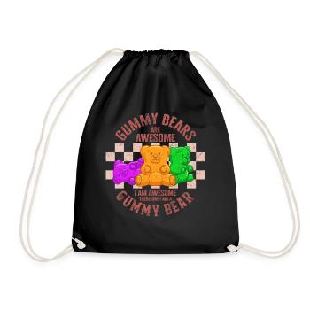 Chemise de bonbons, oursons gommeux sont génial mignon Vintage - Sac de sport léger - noir - Devant
