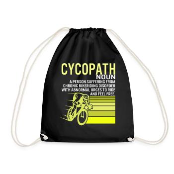 Radfahrer-Shirt, Cycopath-T-Shirt, Geschenk für Radfahrer - Turnbeutel - Schwarz - Vorne
