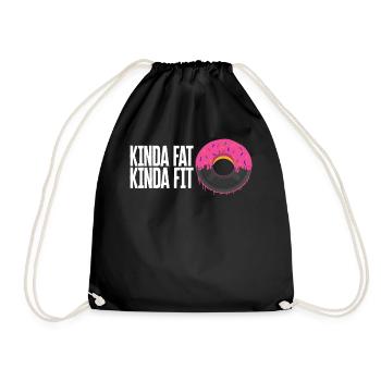 Gym Shirt, Kinda Fat Kinda Fit Tee, Physical - Drawstring Bag - black - Front