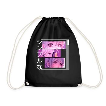 Kawaii Lofi Retro Otaku Soft Girl Aesthetic Anime - Turnbeutel - Schwarz - Vorne