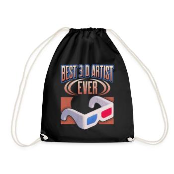 Artiste 3D, dicton drôle avec des lunettes 3D - Sac de sport léger - noir - Devant
