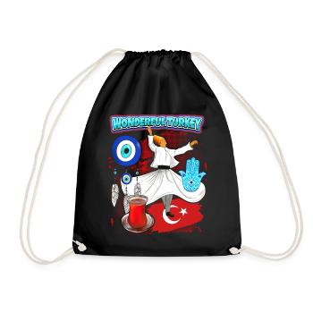 Turquie, Derviches, Thé Turc, Oeil Turc - Sac de sport léger - noir - Devant