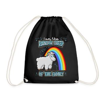 Drôle de dicton LGBTQ avec des moutons et un arc-en-ciel - Sac de sport léger - noir - Devant