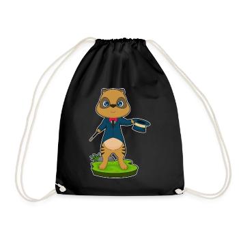 Meerkat Wizard Wand - Drawstring Bag - black - Front