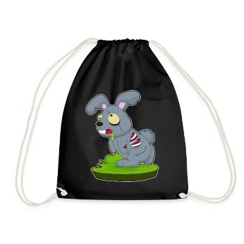 Bunny Halloween Zombie - Drawstring Bag - black - Front