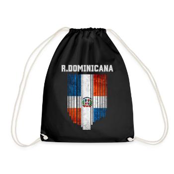 Flag of the Dominican Republic - Drawstring Bag - black - Front