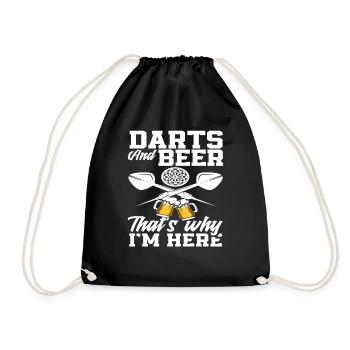 Dart Und Bier Deshalb Bin Ich Hier - Turnbeutel - Schwarz - Vorne