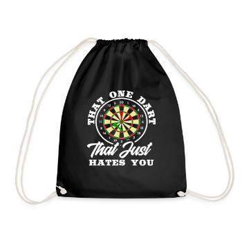 Dart Dart Dart Player Gift - Drawstring Bag - black - Front