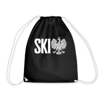 Polnisches Adlerhemd, Ski Polnisch Nachname Polen - Turnbeutel - Schwarz - Vorne
