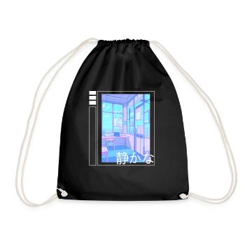 Lofi Soft Pastel Aesthetic Japan School Otaku Anim - Turnbeutel - Schwarz - Vorne