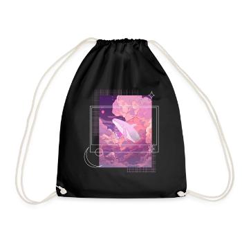 Lofi Japanese Aesthetic Pastel Fantasy Whale In Cl - Turnbeutel - Schwarz - Vorne
