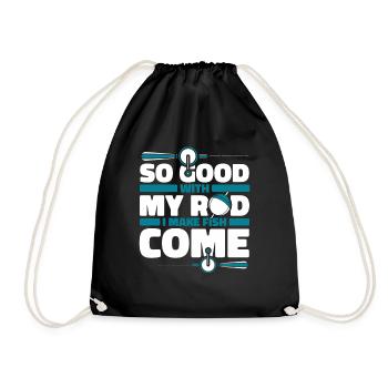 So Good With My Rod I Make Fish Come Spinnfischer - Drawstring Bag - black - Front