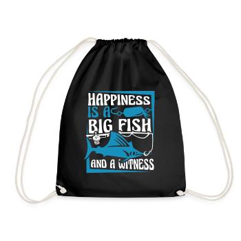 Happiness Is A Big Fish And A Witness - Drawstring Bag - black - Front