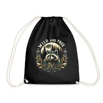 Raton laveur au clair de lune : le chuchoteur de la nature - Sac de sport léger - noir - Devant