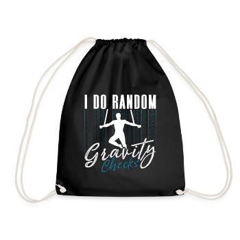 Aerialist I Do Random Gravity Checks Aerial Hoop - Drawstring Bag - black - Front