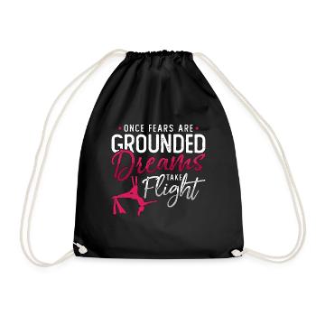 Aerialist Once Fears Are Grounded Loves Trapeze - Turnbeutel - Schwarz - Vorne