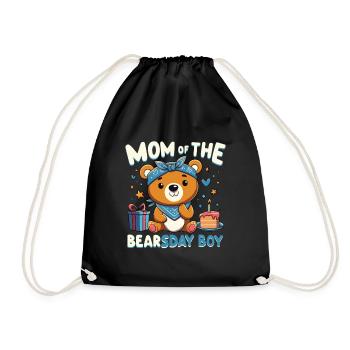 Bear Lover Bday Mom Celebrant Happy - Drawstring Bag - black - Front