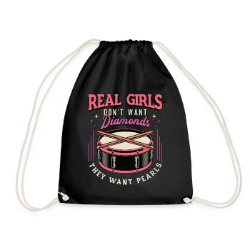 Les vraies filles de drumline ne veulent pas de diamants - Sac de sport léger - noir - Devant