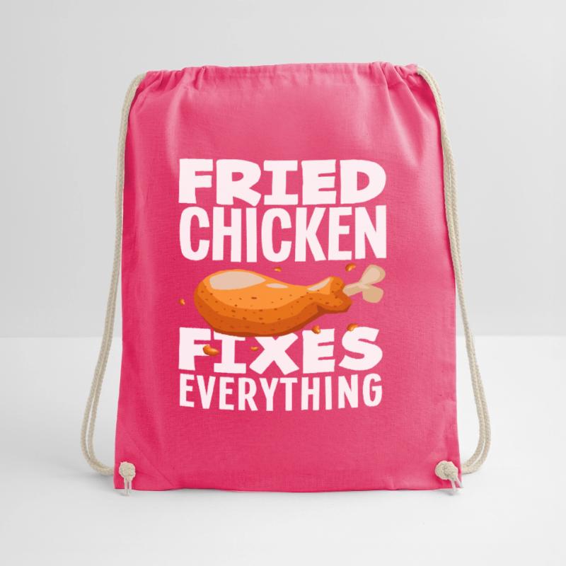 Fried Chicken Solves All Problems Drawstring Bag