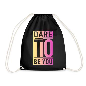 Be you! Self-confidence, positive thinking, motivation - Drawstring Bag - black - Front