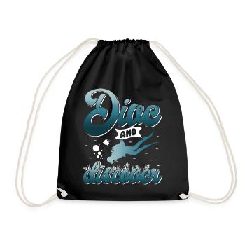 Scuba Diving, Scuba Diving, Holiday Sea Diver - Drawstring Bag - black - Front