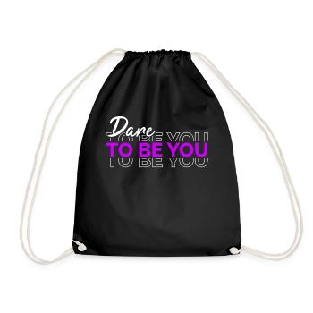 Be you! Self-confidence, positive thinking, motivation - Drawstring Bag - black - Front