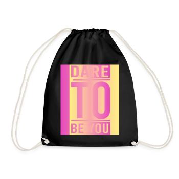 Be you! Self-confidence, positive thinking, motivation - Drawstring Bag - black - Front
