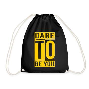 Be you! Self-confidence, positive thinking, motivation - Drawstring Bag - black - Front