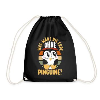 Pinguin - Turnbeutel - Schwarz - Vorne