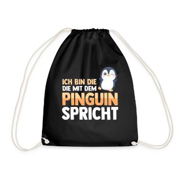 Pinguin - Turnbeutel - Schwarz - Vorne