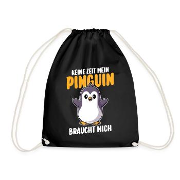 Pinguin - Turnbeutel - Schwarz - Vorne