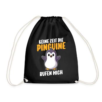 Pinguin - Turnbeutel - Schwarz - Vorne
