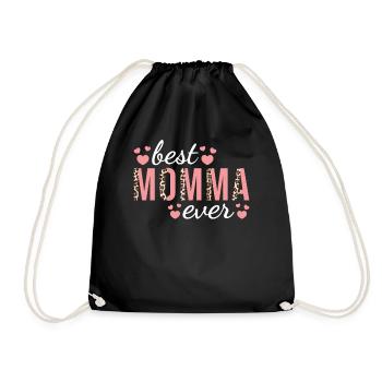 Mama Familie Design Niedlicher Leopardendruck Beste Mama - Turnbeutel - Schwarz - Vorne