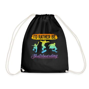 Skatepark Skateboarder - Je préfère être Skateboardi - Sac de sport léger - noir - Devant