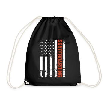 Skatepark Skateboard Skateboard Drapeau US Skatebo - Sac de sport léger - noir - Devant