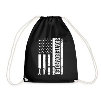 Skatepark Skateboard Skateboarder Drapeau US - Sac de sport léger - noir - Devant