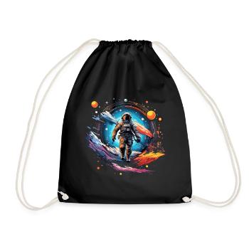 Astronaut im Weltall Design - Turnbeutel - Schwarz - Vorne