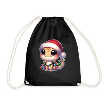 Noël guirlandes lumineuses léopard Gecko - Sac de sport léger - noir - Devant
