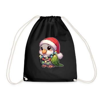 Noël guirlandes lumineuses perruche moine - Sac de sport léger - noir - Devant